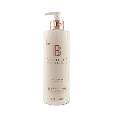 Boutique Hand & Body Lotion - Amber, Musk & Vanilla - 500 ml